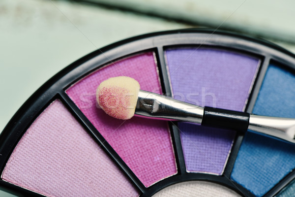 eye shadow palette and applicator Stock photo © nito