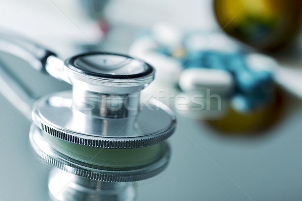 stethoscope and pills Stock photo © nito