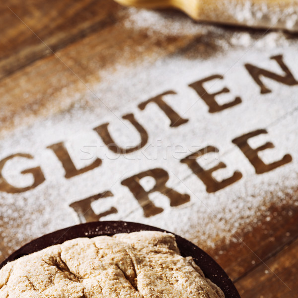 text gluten free written with a gluten free flour Stock photo © nito