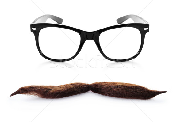 Beyefendi adam çift gözlük bıyık Stok fotoğraf © nito