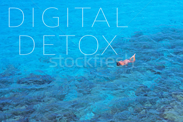 Stock photo: text digital detox in a sea landscape