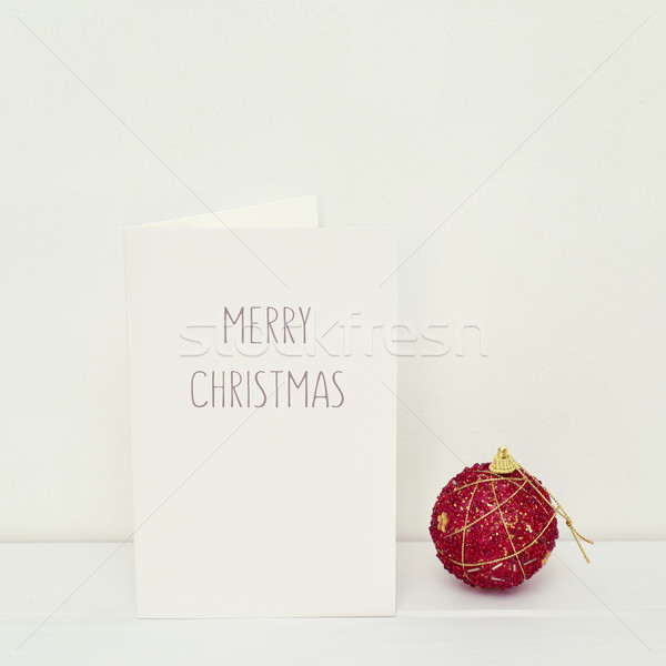 Christmas ball and text merry christmas Stock photo © nito