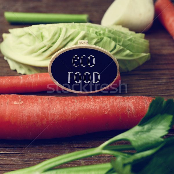raw vegetables and text eco food Stock photo © nito