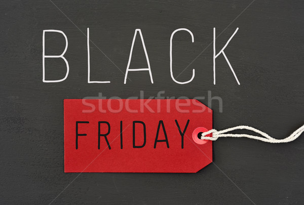Stock photo: text black friday against a dark gray background