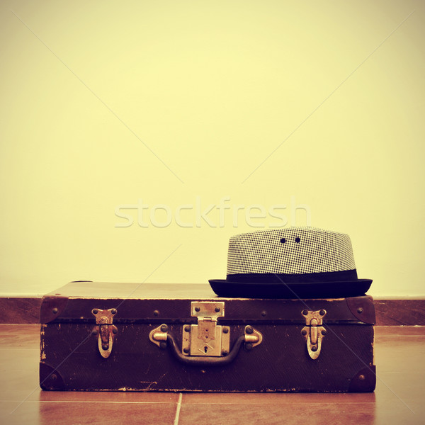 hat and old suitcase Stock photo © nito