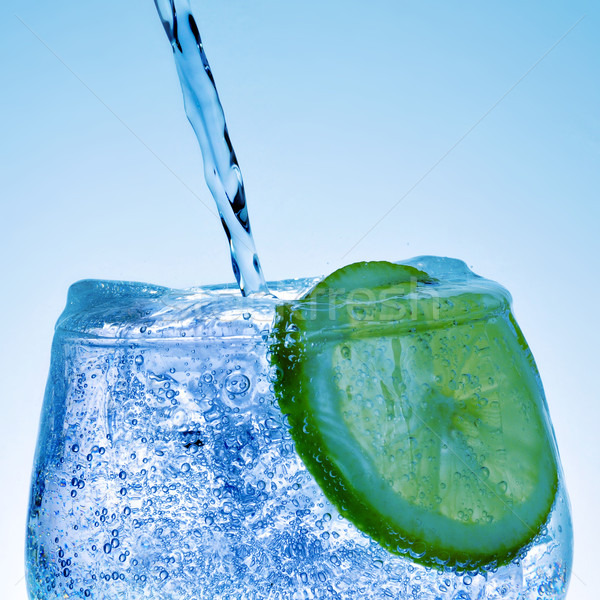 Gin sticlă gheaţă noapte club Imagine de stoc © nito