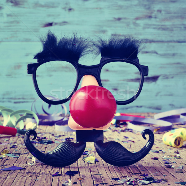 Stock photo: fake glasses, clown nose and mustache