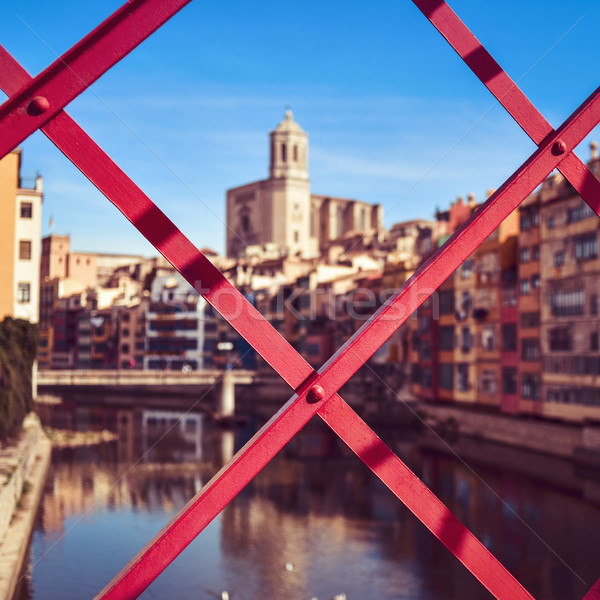 Girona, in Spain, and Onyar River Stock photo © nito