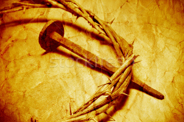 the Jesus Christ crown of thorns with a retro filter effect Stock photo © nito
