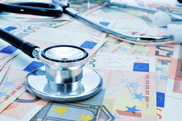 Sağlık sanayi stetoskop euro Stok fotoğraf © nito