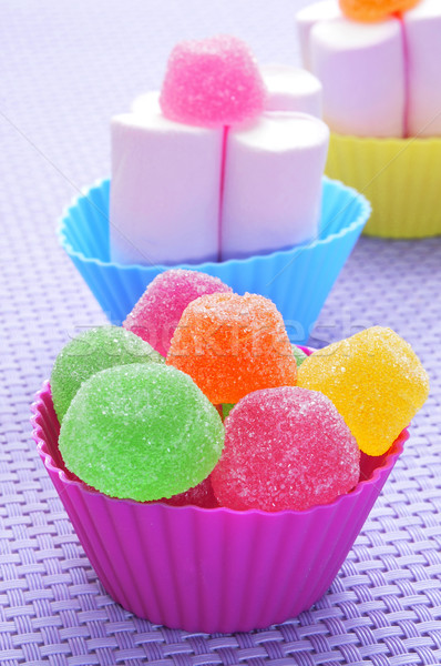 Différent couleurs bols pourpre alimentaire fête [[stock_photo]] © nito