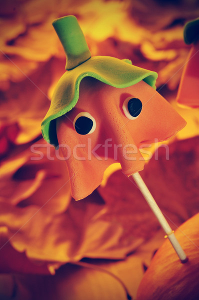 homemade cake pop with the shape of a ghost Halloween pumpkin, w Stock photo © nito