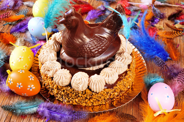 mona de pascua, an ornamented cake eaten in Spain on Easter Mond Stock photo © nito