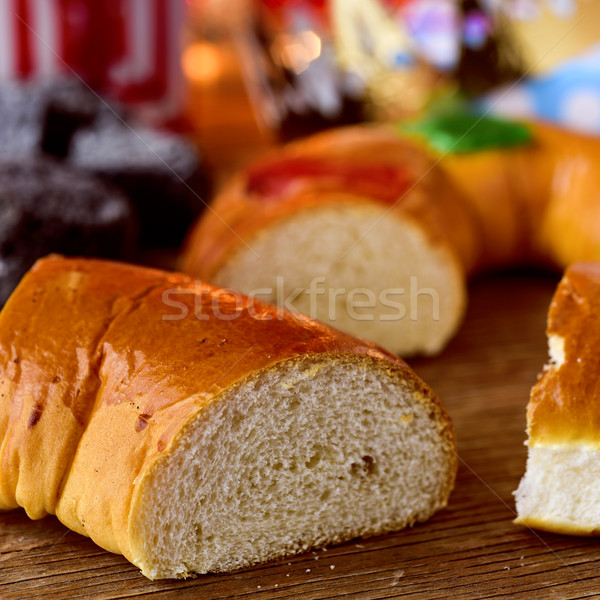 Stock photo: roscon de reyes, spanish three kings cake