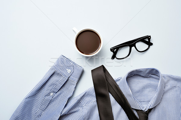 coffee, eyeglasses, tie and shirt Stock photo © nito