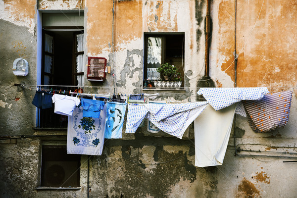 hanging clothes in the old town of Cagliari, Italy Stock photo © nito