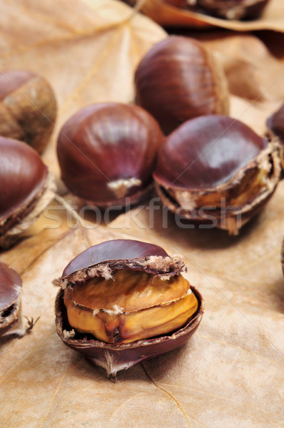 Stock photo: roasted chestnuts