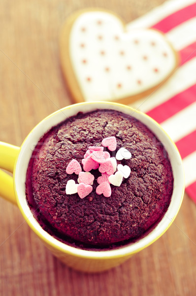 Chocolade mok cake cookie shot confetti Stockfoto © nito