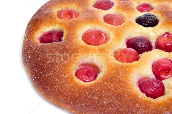 coca amb cireres, typical cake of Catalonia, Spain, with cherrie Stock photo © nito