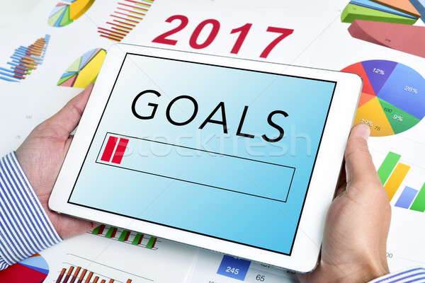 young businessman and goals for the 2017 Stock photo © nito