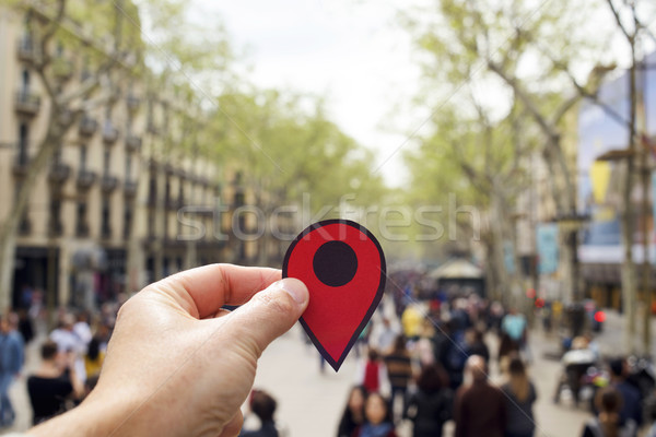 Stockfoto: Man · Rood · fiche · Barcelona · hand