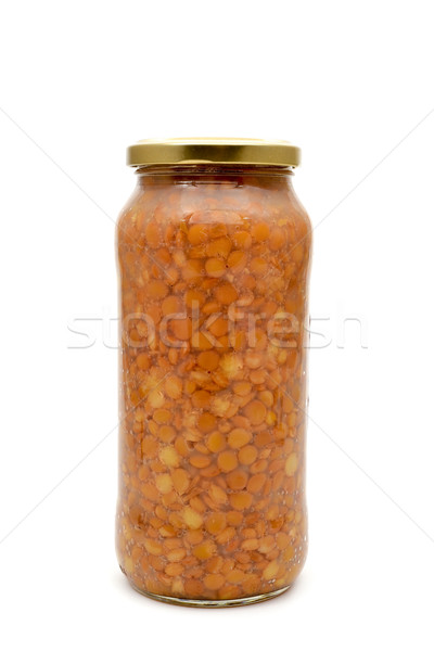 cooked lentils in a glass jar Stock photo © nito