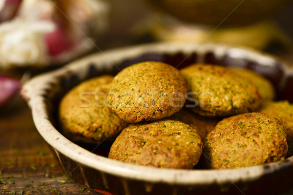 earthenware plate with falafel Stock photo © nito