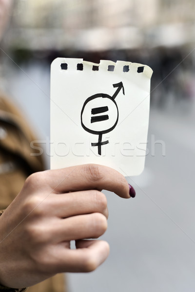Donna simbolo genere uguaglianza primo piano giovani Foto d'archivio © nito