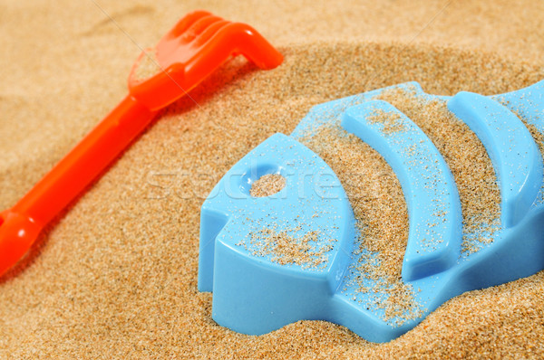 Giocare sabbia blu muffa arancione giocattolo Foto d'archivio © nito
