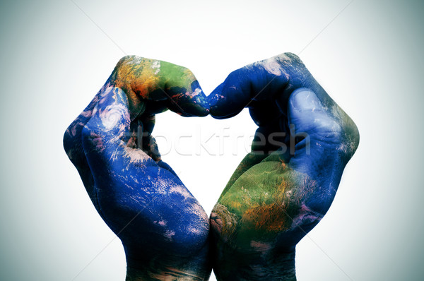 the world in your hands (Earth map furnished by NASA) Stock photo © nito