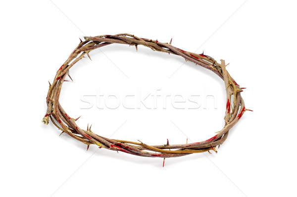 Korona Jézus Krisztus húsvét felirat fehér Stock fotó © nito