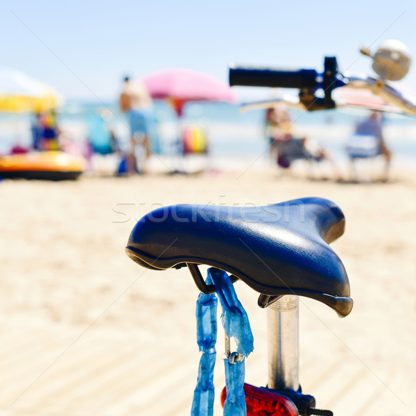 Сток-фото: велосипед · морем · пляж · неузнаваемый · человек · весны