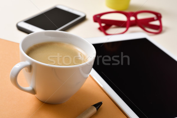 office desk full of things Stock photo © nito