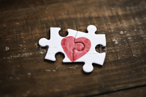 pieces of a puzzle forming a heart Stock photo © nito