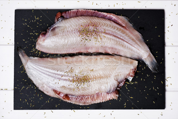 raw filleted common sole Stock photo © nito