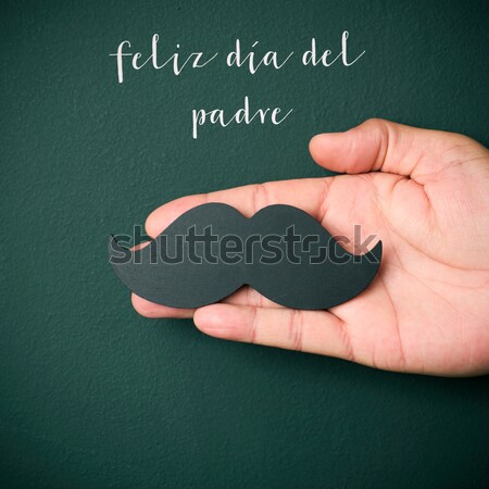 Texto feliz dia dos pais espanhol mão jovem caucasiano Foto stock © nito