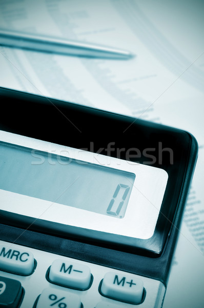Cero número pantalla calculadora ruina quiebra Foto stock © nito