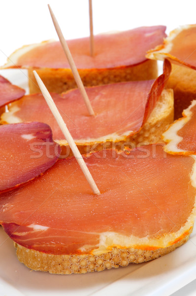 spanish lomo embuchado sandwiches served as tapas Stock photo © nito