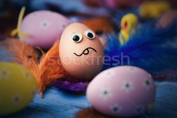 scared easter egg Stock photo © nito