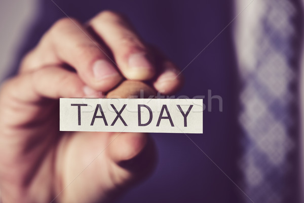 man and text tax day Stock photo © nito