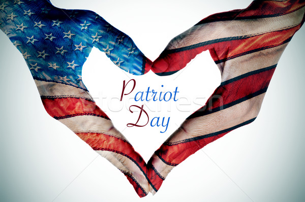 heart patterned as the flag of the United States and text Patrio Stock photo © nito