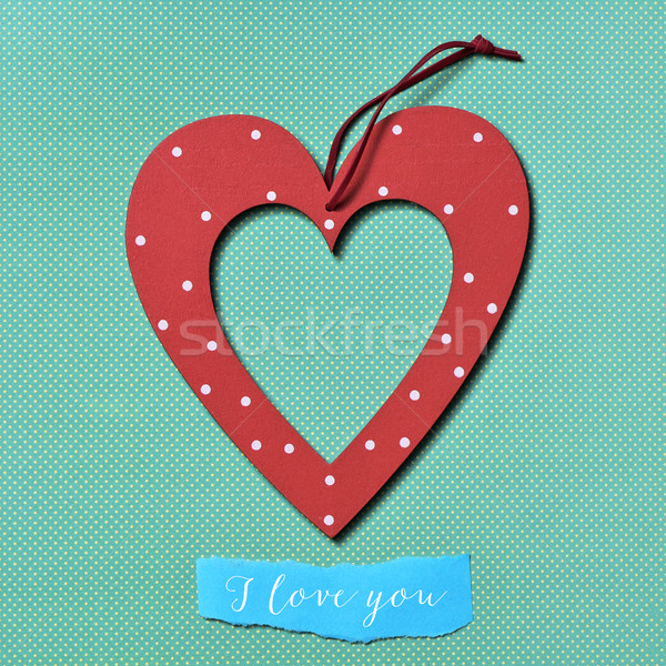 Stock photo: heart and text I love you