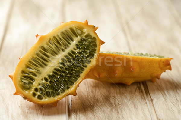 kiwano or horned melon cut in halves Stock photo © nito