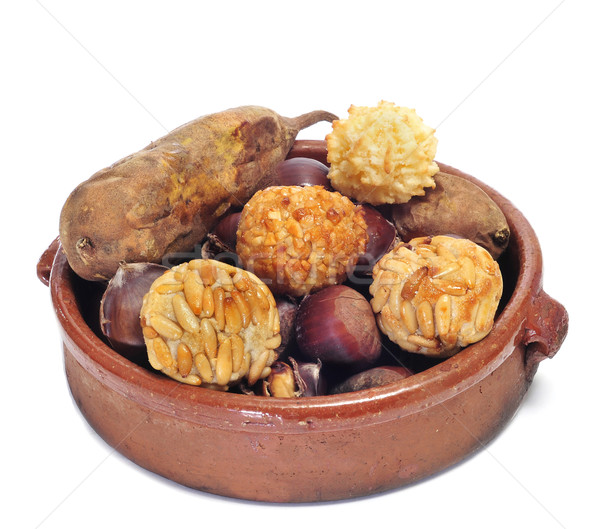 panellets and roasted chestnuts and sweet potatoes, a typical di Stock photo © nito
