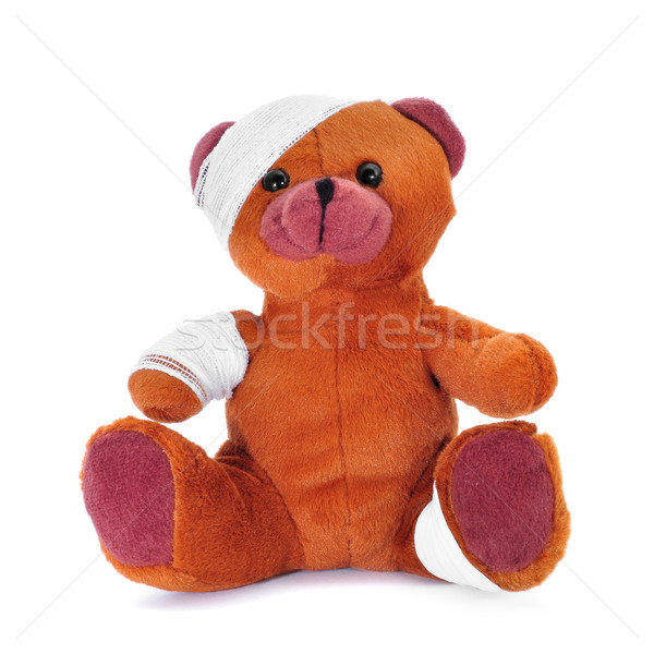 Stockfoto: Teddybeer · hoofd · arm · been · witte · kind