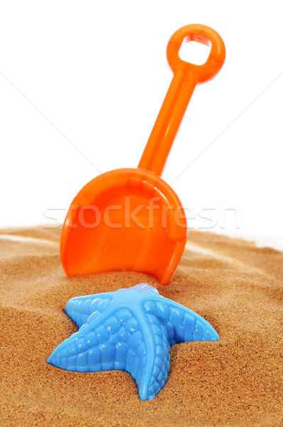 Zabawki łopata piasku pleśń pomarańczowy niebieski Zdjęcia stock © nito
