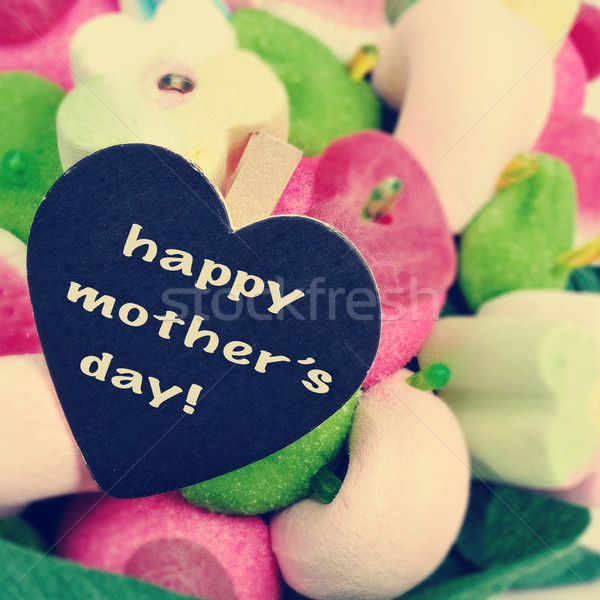 the sentence happy mothers day on a candy bouquet Stock photo © nito