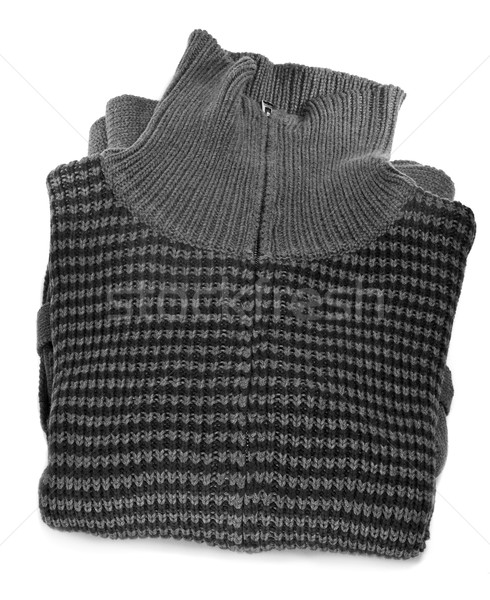 Sweter rozpinany fałdowy biały moda projektu Zdjęcia stock © nito