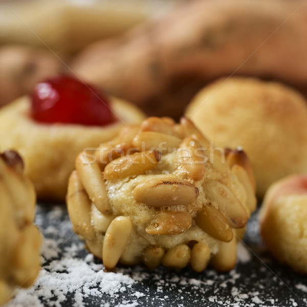 Stock photo: homemade panellets, typical of Catalonia, Spain, and sweet potat
