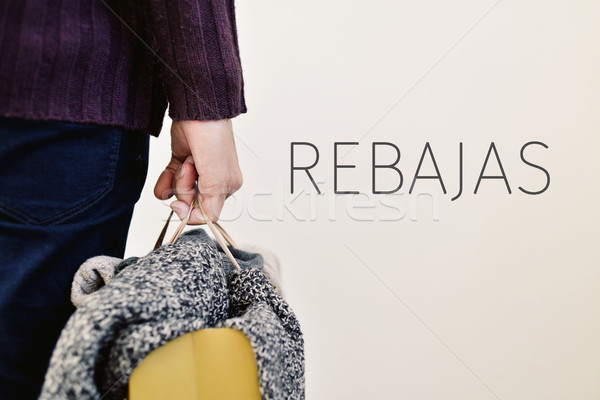 clothes and word rebajas, sale in spanish Stock photo © nito